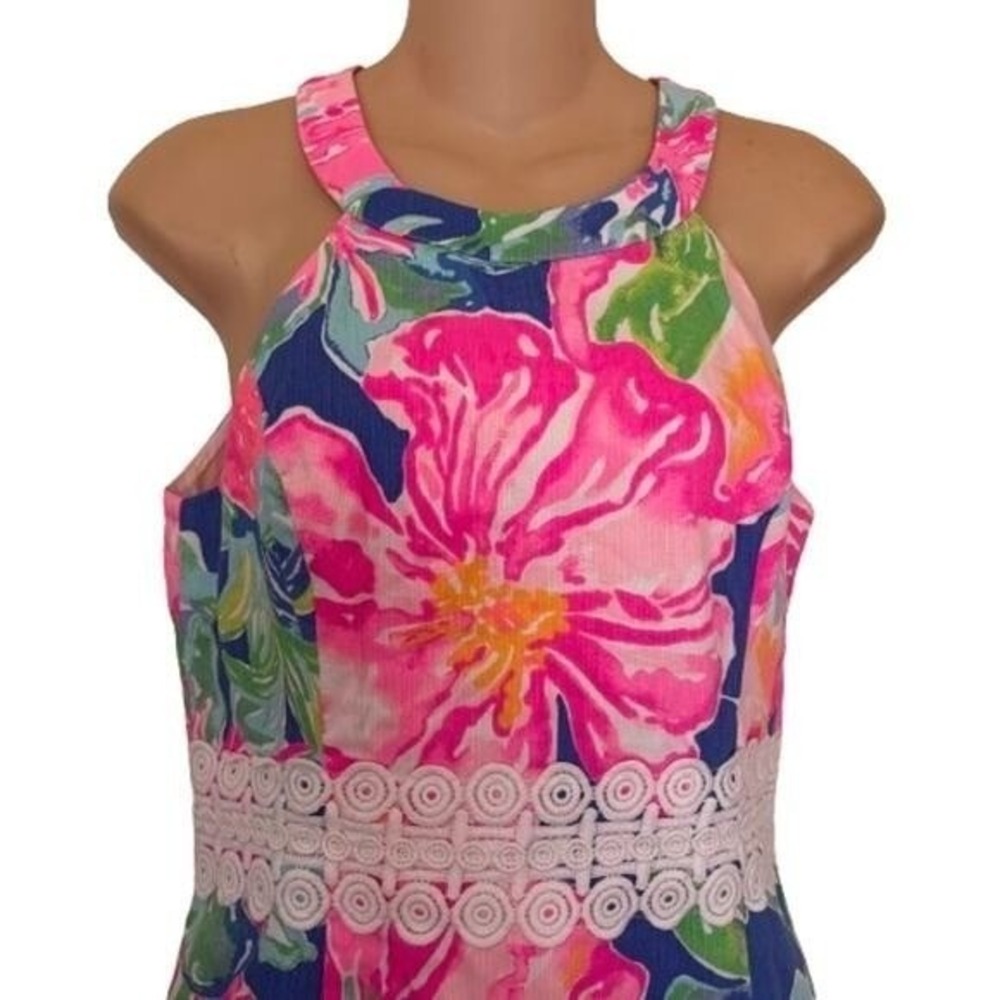 Lilly Pulitzer Ashlyn Shift Dress Sz 2 Floral Sleeveless Pink - Picture 3 of 7